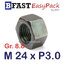 หัวน็อตมิลดำ M24 x P3.0 *เหล็กแข็ง เกรด 8.8* (1 ตัว)