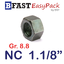 หัวน็อต NC 1.1/8" *เหล็กแข็งเกรด 8.8* (1 ตัว)