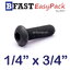 สกรูจมกลมดำ 1/4" x 3/4" (8 ตัว/ถุง)