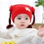 หมวกถักไหมพรมผมเปียยาว แต่งกระต่ายด้านหน้า ติดโบว์ด้านข้าง